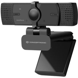 Conceptronic - Amdis08b - Webcam - Zwart - 4K Ultra HD - 120° Groothoeklens
