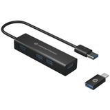 Conceptronic HUBBIES06B interface hub USB 3.2 Gen 1 (3.1 Gen 1) Type-A 5000 Mbit/s Zwart