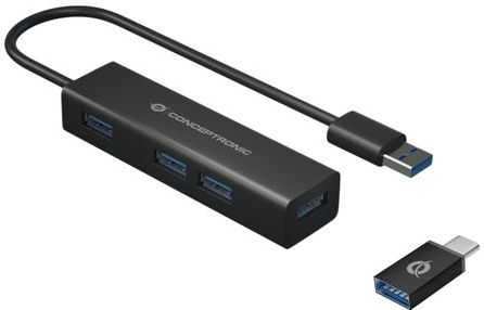 Conceptronic HUBBIES06B interface hub USB 3.2 Gen 1 (3.1 Gen 1) Type-A 5000 Mbit/s Zwart