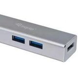 Equip 128958 USB-C to 4-port USB 3.0 Hubs, USB 3.2 Gen 1 Type-C, Type-A, 5000 Mbit/s, Silver