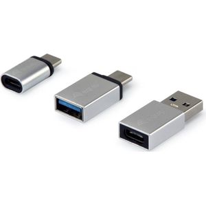 Equip 133475 tussenstuk voor kabels USB C, USB C, USB A USB A, Micro-USB, USB C Zilver