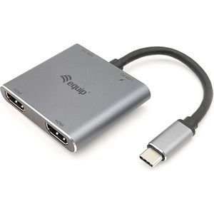 Equip 133484 USB-C 4 in 1 Dual HDMI Adapter