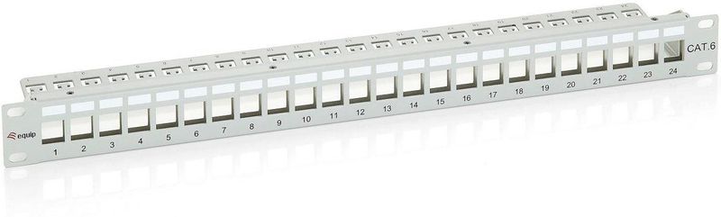 Equip - Patchpaneel 24x RJ45 Cat6 - Netwerkapparatuur - Grijs - 19" 1U