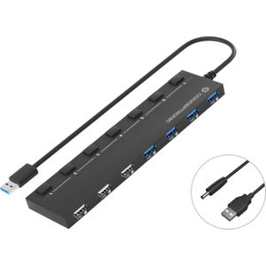 Conceptronic HUBBIES09B USB 2.0-hub 7 poorten Zwart