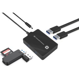Conceptronic HUBBIES11B interface hub USB 3.2 Gen 1 (3.1 Gen 1) Type-A 5000 Mbit/s Zwart