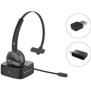 Conceptronic POLONA03BDA hoofdtelefoon/headset Hoofdtelefoons Draadloos Hoofdband Kantoor/callcenter Bluetooth Oplaadhouder Zwart