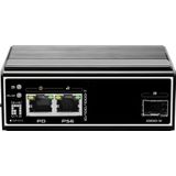 LevelOne IGP0310 Switch, 3 poorten, Gigabit Ethernet, SFP, Poe+, zwart, 101 mm x 36 mm x 65 mm, 0,35 kg