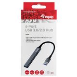 Equip 128960 interface hub USB 3.2 Gen 1 (3.1 Gen 1) Type-A 5000 Mbit/s Zwart, Grijs