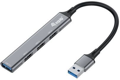 Equip 128960 interface hub USB 3.2 Gen 1 (3.1 Gen 1) Type-A 5000 Mbit/s Zwart, Grijs
