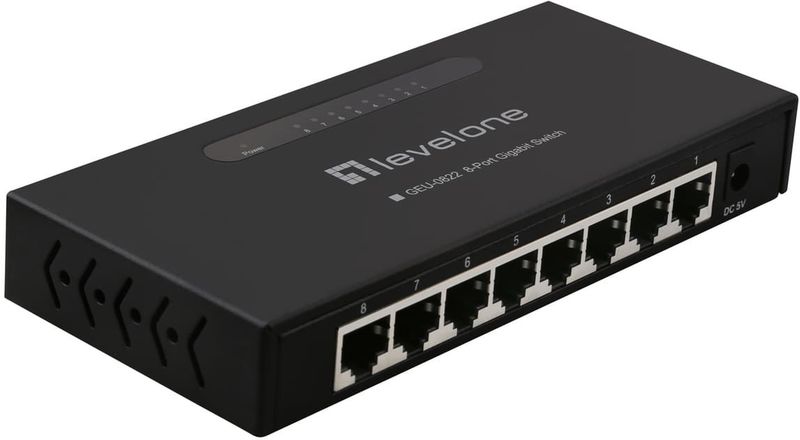 LevelOne GEU-0822 netwerk-switch Unmanaged Gigabit Ethernet (10/100/1000) Zwart