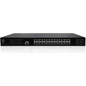 LevelOne GEP-2861 GEP-2861 L2 Managed Gigabit PoE-switch met 28 poorten, 4 x Gigabit SFP, 24 PoE-uitgangen, 390 W PoE-budget