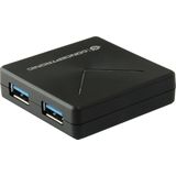 Conceptronic HUBBIES02B interface hub USB 3.2 Gen 1 (3.1 Gen 1) Mini-B 5000 Mbit/s Zwart