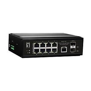 LevelOne IGP-1061 10-Port L2 Managed Gigabit PoE Industrial Switch, 802.3AT/AF/BT PoE, DIN-rail, -40 °C tot 75 °C