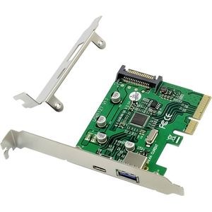 Conceptronic EMRICK USB 3.2 Gen 2 PCI-Express-Karte, 1-Port-USB-C und 1-Port-USB-A PCI Express kaart PCIe