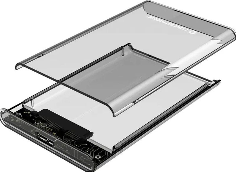 Conceptronic DANTE03T behuizing voor opslagstations HDD-/SSD-behuizing Transparant 2.5"