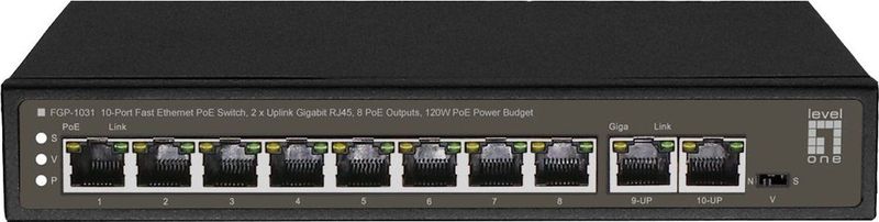 LevelOne FGP-1031 netwerk-switch Unmanaged Gigabit Ethernet (10/100/1000) Power over Ethernet (PoE) Zwart