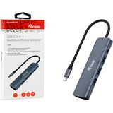 Equip 133487 interface hub USB 3.2 Gen 1 (3.1 Gen 1) Type-C 5000 Mbit/s Zwart, Grijs