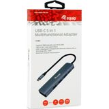 Equip 133487 interface hub USB 3.2 Gen 1 (3.1 Gen 1) Type-C 5000 Mbit/s Zwart, Grijs