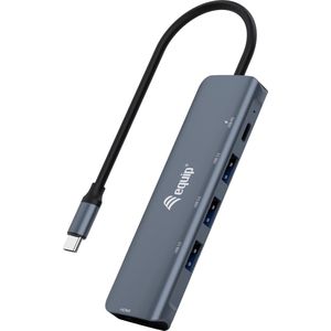 Equip 133487 interface hub USB 3.2 Gen 1 (3.1 Gen 1) Type-C 5000 Mbit/s Zwart, Grijs