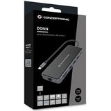 Conceptronic DONN15G laptop dock & poortreplicator Bedraad USB 3.2 Gen 1 (3.1 Gen 1) Type-C Grijs