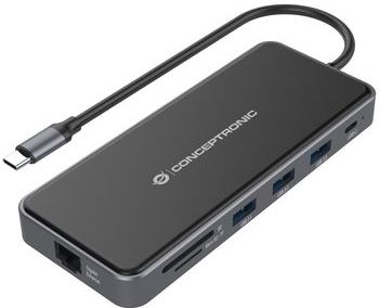 Conceptronic DONN15G laptop dock & poortreplicator Bedraad USB 3.2 Gen 1 (3.1 Gen 1) Type-C Grijs