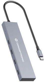 Conceptronic - HUBBIES14G - Hub USB - Grijs - USB 3.2 - 4 Poorten