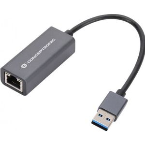 Conceptronic - Abby08g - Usb-a Naar Rj45-adapter - Grijs - Aluminium