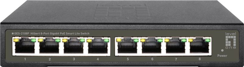 LevelOne GES-2108P netwerk-switch Managed L2 Gigabit Ethernet (10/100/1000) Power over Ethernet (PoE) Zwart