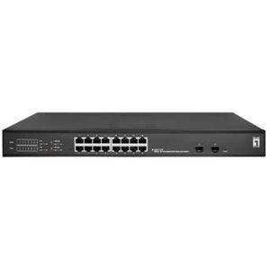 LevelOne GES-2118P netwerk-switch Managed L2 Gigabit Ethernet (10/100/1000) Power over Ethernet (PoE) Zwart