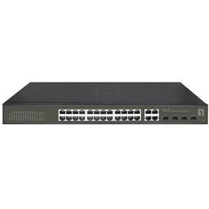 LevelOne GES-2128P netwerk-switch Managed L2 Gigabit Ethernet (10/100/1000) Power over Ethernet (PoE) Zwart