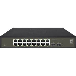 LevelOne GES-2118 Hilbert 18-Port Gigabit Smart Lite Switch, 16 x Gigabit RJ45, 2 x Gigabit SFP, Man