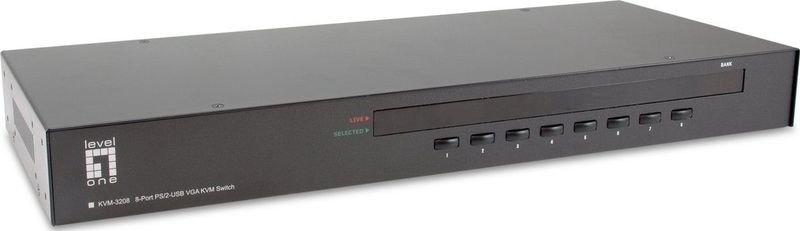 LevelOne KVM-3208 KVM-switch Rack-montage Zwart
