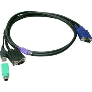 LevelOne ACC-3201 toetsenbord-video-muis (kvm) kabel Zwart 1,8 m