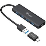Equip 4-Port USB 3.2 Gen 1 Hub - 5 Poorten - Zwart