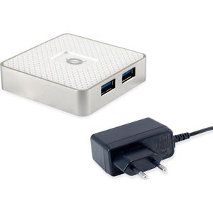 Conceptronic - Hubbies03w - USB 3.0 Hub - 4 Poorten - Wit - USB Voeding