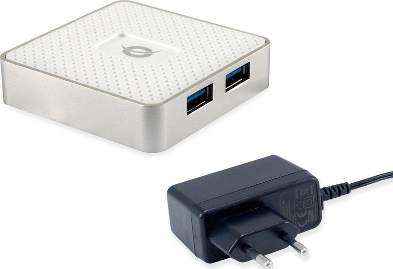 Conceptronic - Hubbies03w - USB 3.0 Hub - 4 Poorten - Wit - USB Voeding