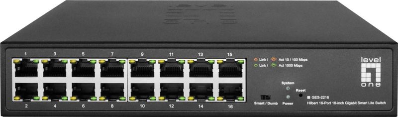 LevelOne GES-2216 netwerk-switch Managed L2 Gigabit Ethernet (10/100/1000) Zwart