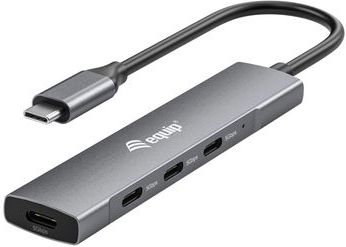 Equip 128963 interface hub USB 3.2 Gen 1 (3.1 Gen 1) Type-C 5000 Mbit/s Zwart, Zilver