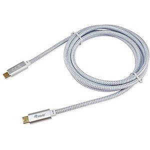 Equip 128358 USB 3.2 Gen 2 C-naar-C-kabel, M/M, 2,0 m, PD100W, 4K/60Hz, 10 Gbps, wit
