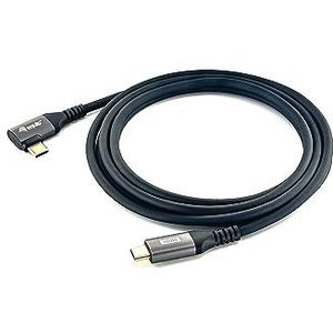 Equip USB 2.0 C naar C 90° haakse kabel, M/M, 3,0 m, PD 100W, zwart