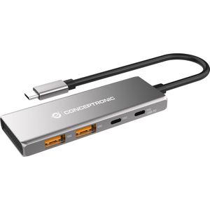 Conceptronic HUBBIES15G interface hub USB 3.2 Gen 2 (3.1 Gen 2) Type-C 10000 Mbit/s Grijs