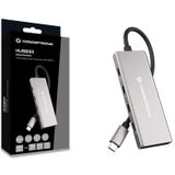 Conceptronic HUBBIES17G interface hub USB 3.2 Gen 2 (3.1 Gen 2) Type-C 10000 Mbit/s Grijs
