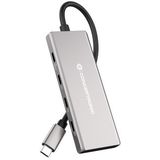 Conceptronic HUBBIES17G interface hub USB 3.2 Gen 2 (3.1 Gen 2) Type-C 10000 Mbit/s Grijs