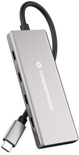 Conceptronic HUBBIES17G interface hub USB 3.2 Gen 2 (3.1 Gen 2) Type-C 10000 Mbit/s Grijs