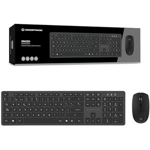 Conceptronic ORAZIO01ES toetsenbord Inclusief muis Kantoor RF Draadloos QWERTY Spaans Zwart