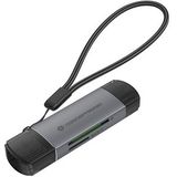 Conceptronic BIAN05G geheugenkaartlezer USB 3.2 Gen 1 (3.1 Gen 1) Type-A/Type-C Grijs
