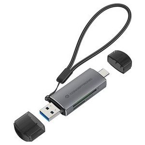 Conceptronic BIAN05G geheugenkaartlezer USB 3.2 Gen 1 (3.1 Gen 1) Type-A/Type-C Grijs