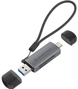 Conceptronic BIAN05G geheugenkaartlezer USB 3.2 Gen 1 (3.1 Gen 1) Type-A/Type-C Grijs