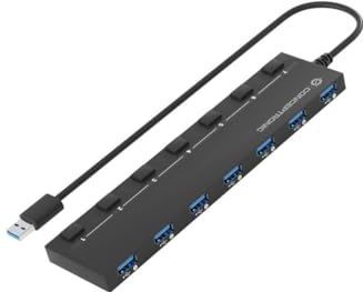 Conceptronic HUBBIES19BP interface hub USB 3.2 Gen 1 (3.1 Gen 1) Type-A 5000 Mbit/s Zwart