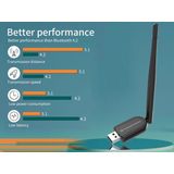 Conceptronic - ABBY - USB Bluetooth Adapter - Zwart - Bluetooth 5.1, Externe Antenne, Groot Bereik